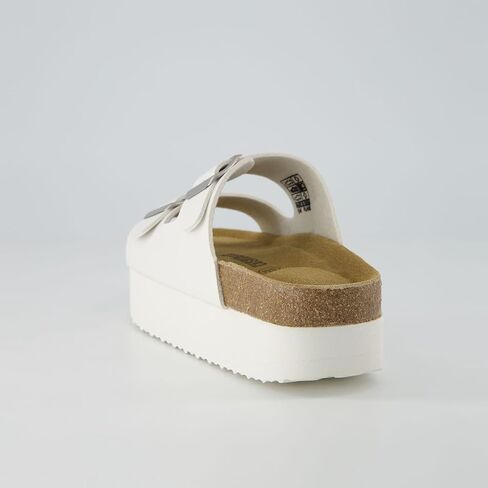 CUSHIONAIRE Plane Platform Sandals for Women with Adjustable Buckles and Genuine Suede Cork Footbed, Memory Foam, Wide Widths Available in Kuwait
