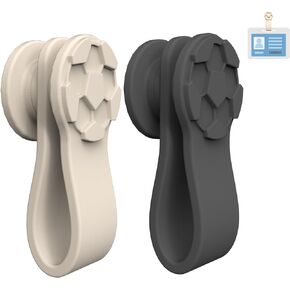 2 Pack Magnetic ID Name Badge Holder for Offices, Doctors, Nurses, and Students, Innovative Magnetic Fixation Design to Keep Clothes Traceless (Black & Beige)