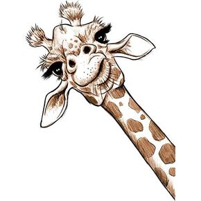 LA STICKERS Sketch Giraffe Art - Sticker Graphic - Auto, Wall, Laptop, Cell, Truck Sticker for Windows, Cars, Trucks