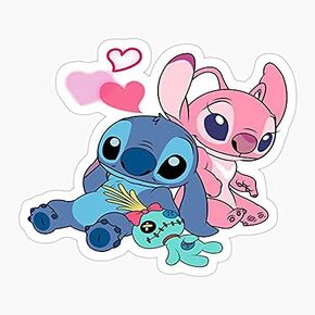 Scrump Hawaii Experiment 626 Stitch Angel Ohana and Lilo - Sticker Graphic - Waterbottles, Hydroflask, Laptops, Phones, Cars, Lockers, Binders Decal Sticker