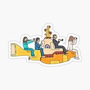 We All Live in a Yellow Submarine Sticker - Sticker Graphic - Auto, Wall, Laptop, Cell, Truck Sticker for Windows, Cars, Trucks