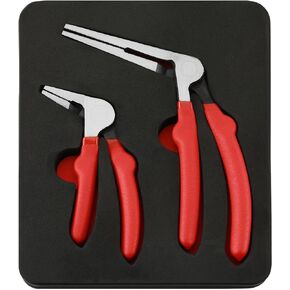 Mayouko 6"&8" Kiwi Bent Head Needle-Nose Pliers, Angled Head Long Nose Pliers, High Leverage Pistol Grip Pliers for Tight Spaces