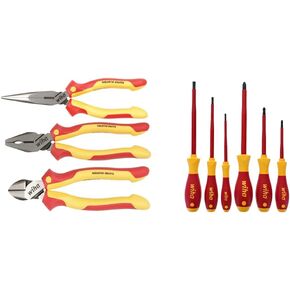 Wiha 32981 Insulated Industrial Pliers/Cutters Set, 3-Piece
