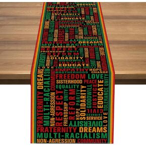 Nepnuser Juneteenth Table Runner Black Pride Party Decorations African American Freedom Day Dining Room Kitchen Home Decor 72 Inches Long