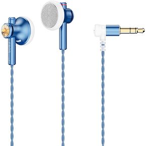 EB2S Pro Flat Head Earbuds: 1DD 15.4mm LCP Dynamic Driver Earphones with Mic Silver-Plated OCC Braided Cable Wired Headphones Balanced IEM Bass HiFi Stereo Sound Aluminium Shell