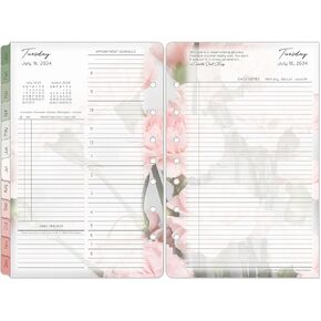 FranklinCovey - Blooms Two Page Per Day Ring-Bound Planner (Classic, Jan 2025 - Dec 2025)