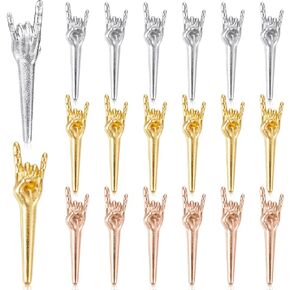 Jexine 18 Pcs Metal Cribbage Pegs Cribbage Board Pegs Fit 1/8 Holes Funny Finger Gesture Cribbage Pegs 3 Colors Unique Cribbage Pegs Toy for Game Accessories Cribbage Traditional Board Game (Middle)