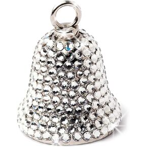 Motorcycle Bell for Women Bikers Handcrafted with Crystals - Angel Bling Harley Accessories for Good Luck & Gremlin Protection - Includes Luxury Gift Box & Key Ring