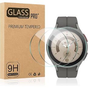 ALMNVO 3 Pack Tempered Glass Protective Film for Galaxy Watch 5 pro Screen Protector 45mm,Anti-Scratch 9H Clear Film Compatible with Samsung Galaxy Watch 5 pro,Waterproof Bubble-Free HD Film