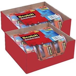 Scotch Heavy Duty Shipping Packaging Tape, 1.88 Inches x 800 Inches, 12 Rolls with Dispenser.