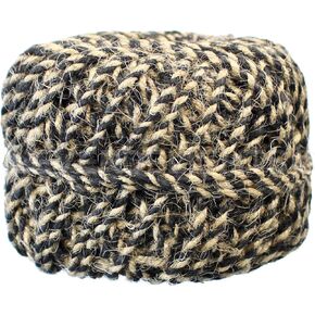 CleverDelights Jute Twisted Twine - 50 Yards - Natural/Black Color - 3mm Diameter