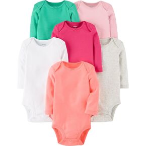 Carter's Baby Girls' 7-Pack Long-Sleeve Bodysuits