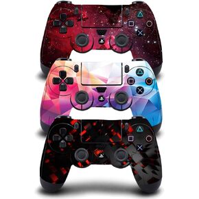 [3PCS] Whole Body Vinyl Sticker Decal Cover Skin for PS4 Controller - 3pcs. Comb A