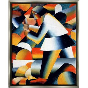 Stupell Industries Farmer Kazimir Melevih Classic Abstract Painting Floating Framed Wall Art, Design By one1000paintings