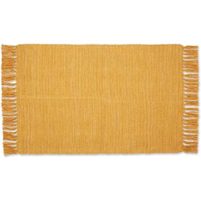 DII Woven Rugs Collection Ribbed Reversible Cotton, 2x3', Honey Gold & Off-White
