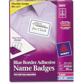 Avery 5895 Laser/Inkjet Name Badges,2-1/3-Inch x3-3/8-Inch,400/BX,BE Border