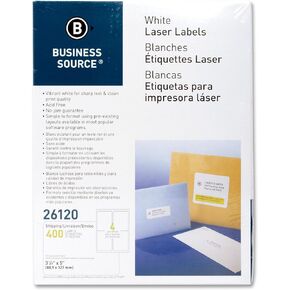 Business Source 26120 Mailing Labels Shipping Laser 3-1/2-Inch x5-Inch 400/PK White