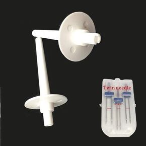 2Pcs Spool pin+Pack Needle Extra Twin Needle for Brother, Sewing Machine Parts and Accessories B373, B375, BC2100WT, BM2600, CE4000#130920021/13092001/130920051