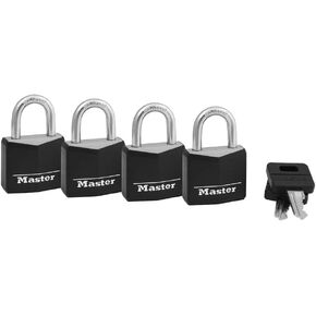 Master Lock 131Q 1-3/16" Brass Weatherproof Padlock 4 Count