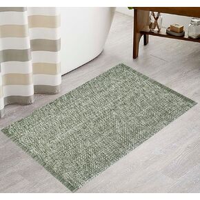Farmhouse Bathroom Rug,2'x3' Beige Small Boho Entryway Rug Cotton Washable Front Door Mat Reversible Kitchen Floor Mat for Bedroom Bathroom Living Room