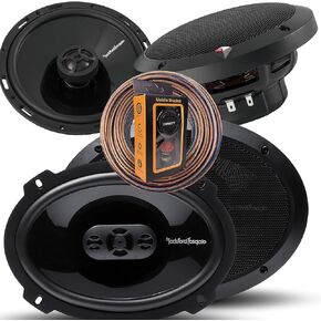 Pair of Rockford Fosgate Punch P1694 6" X 9" 300W 4-Way + P1650 6.5" 220W 2-Way Full Range Coaxial Speakers - 4 Speakers + Gravity Magnet Phone Holder