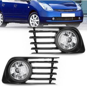 Nilight Fog Lights Assembly Compatible with 2004 2005 2006 2007 2008 2009 Toyota Prius Fog Lamp Replacement Clear Lens Driver and Passenger Side, 2 Years Warranty