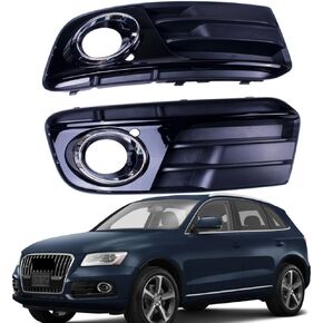 BestParts New Pair of Fog Light Lamp Bumper Covers Grille Bezel RH LH Compatible with Audi Q5(8R) MK1 2013-2017 Replaces 8R0807682JBJI 8R0807681MBJI AD8222133 AD8222134 AU1038123 AU1039123