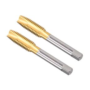 Spiral Point Taps, 1/2-13 UNC Thread, Titanium Coated High Speed Steel 6542 Screw Milling Threading Tap - (Applications: for Tapping Drilling Machine), 2-Pieces