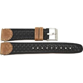 19MM Brown/Black Pebbled Distressed Leather Watch Band FITS TIMEX Expedition