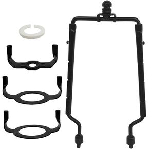 TOOTOO STAR 7 8 9 10 inch Lamp Shade Harp Holder,Black Horn Frame Lampshade Bracket,3/8 inch Standard Saddle E14 E26 E27 Light Base UNO Fitter Adapter Converter Finial Set Detachable Parts Bracket