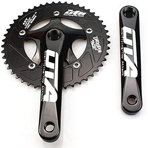 CYSKY Single Speed Crankset 48T 170mm Crankarms 130 BCD Litepro Folding Bike Crankset for Single Speed Bike, Track Road Bicycle, Fixed Gear, Fixie, Dahon (Square Taper, Black)