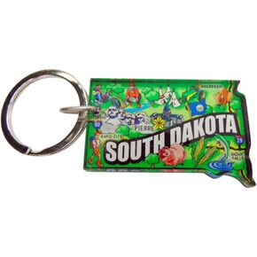 Westmon Works South Dakota Key Chain Acrylic Souvenir Keychain Retro State Map Gift 2 Inch