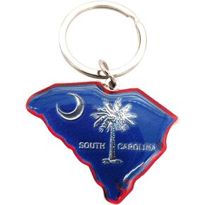 Westmon Works South Carolina Charm Keychain Elegant Metal Key Chain Ring with State Map and Palmetto