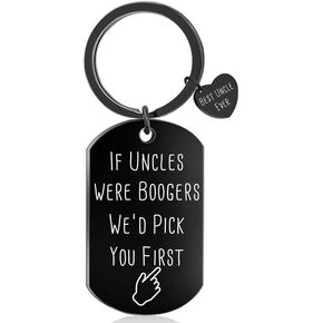 Father's Day Birthday Gifts for Uncle from Niece Nephew Funny Uncle Keychain Gifts If Uncles Were Boogers I'd Pick You First Key Chain for Uncle Uncles Christmas Gift Keyrings
