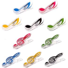 10 Pieces Music Sheet Clip Music Book Clip Music Note Clip Music Page Holder Music Book Note Clip Music Book Page Holder Plastic Music Book Page Clip, Multicolor
