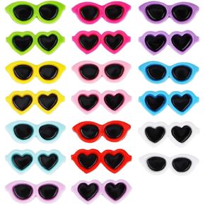 LUTER 100pcs Mini Sunglasses for Crafts, Colorful Mini Resin Sunglasses Charms Tiny Size flatback Charms Sunglasses for DIY Jewelry Scrapbooking Phone Shell Craft Accessories