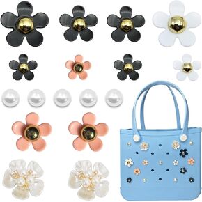 إكسسوارات حقيبة بوج - اللآلئ والزهور الملونة المتوافقة مع حقيبة الشاطئ المطاطية بوج in Kuwait