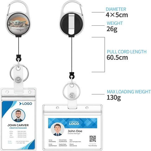 Jupswan Badge Reels Holder Retractable Keychain Heavy Duty with ID Clip for Key Card Name Tag Cute Cartoon Nurse Work Office Key Retractor Leash Black Metal Carabiner Belt Clip ZJK252 in Saudi Arabia