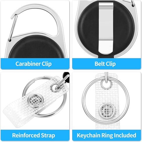 Jupswan Badge Reels Holder Retractable Keychain Heavy Duty with ID Clip for Key Card Name Tag Cute Cartoon Nurse Work Office Key Retractor Leash Black Metal Carabiner Belt Clip ZJK252 in Saudi Arabia
