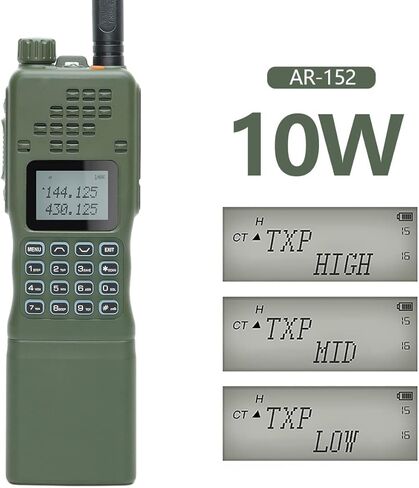 Airiton&BaofengAR-152 10W راديو طويل المدى قابل لإعادة الشحن في اتجاهين مع ميكروفون كتف AR-152، هوائي تكتيكي قابل للطي مقاس 18.8 بوصة، كابل شاحن USB، حقيبة AR-152 وكابل برمجة مجموعة كاملة لجهاز الاتصال اللاسلكي in Kuwait