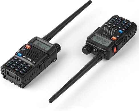 راديو BAOFENG UV-5R، 2 حزمة، أجهزة راديو هام محمولة طويلة المدى مع هوائي عالي الكسب، راديو لحم الخنزير النهائي لعشاق الاتصالات ومحبي جهاز الاتصال اللاسلكي ((VHF وUHF) in Saudi Arabia