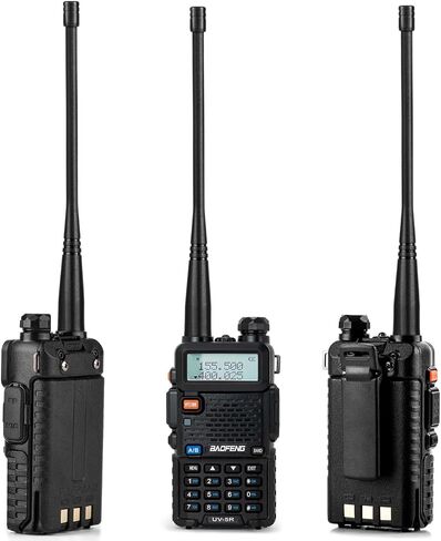 راديو BAOFENG UV-5R، 2 حزمة، أجهزة راديو هام محمولة طويلة المدى مع هوائي عالي الكسب، راديو لحم الخنزير النهائي لعشاق الاتصالات ومحبي جهاز الاتصال اللاسلكي ((VHF وUHF) in Saudi Arabia