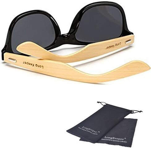 Long Keeper Bamboo Wood Arms Sunglasses for Women Men in Saudi Arabia