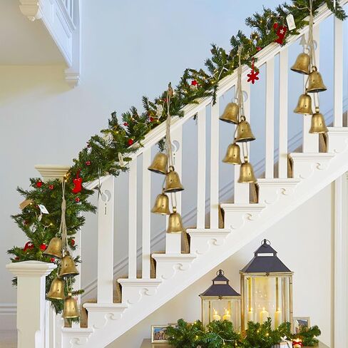 Christmas Bells, 4 Pcs Metal Bells, Christmas Decor Cowbell Home Decor, Garden Decor Door Decor Room Decor Golden Bells Cowbell Gifts for Women in Kuwait