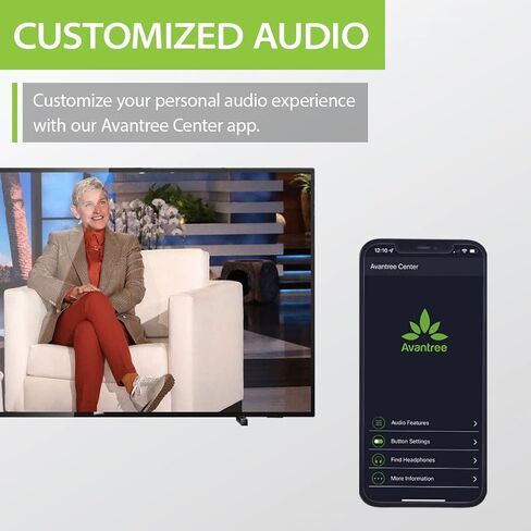 سماعات أذن Avantree Ace T40 (HT4130) لاسلكية حقيقية لمشاهدة الاستماع إلى التلفزيون، سماعات بلوتوث 5.2 مع جهاز إرسال للتلفزيون البصري، AUX، RCA، تكيف aptX، سماعات قابلة للشحن 10H in Kuwait