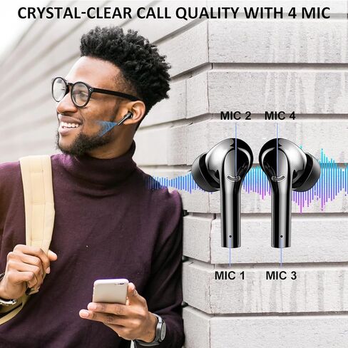 Wireless Earbuds, Bluetooth 5.3 Headphones HiFi Stereo with ENC Noise Reduction Mic, LED Power Display Earphones Waterproof in-Ear Earbuds with Mic for TV Smart Phone Laptop Computer Sports in Saudi Arabia