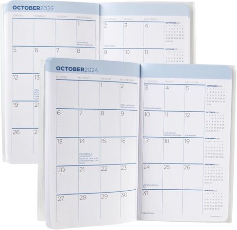 PlanAhead Pocket Planner 2024-2025 - 2 Year Pocket Calendar for Purse - 6.25"x3.75" Monthly Planner With Flexible Cover, Yearly Overview, & Notes Pages - No Color Selection Available, Chosen Randomly in Saudi Arabia