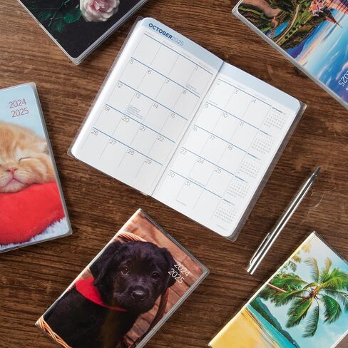PlanAhead Pocket Planner 2024-2025 - 2 Year Pocket Calendar for Purse - 6.25"x3.75" Monthly Planner With Flexible Cover, Yearly Overview, & Notes Pages - No Color Selection Available, Chosen Randomly in Saudi Arabia