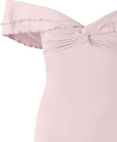 Women's Twist Knot Front Off The Shoulder Ruffle Mini Dress Summer Cocktail Dresses in Saudi Arabia