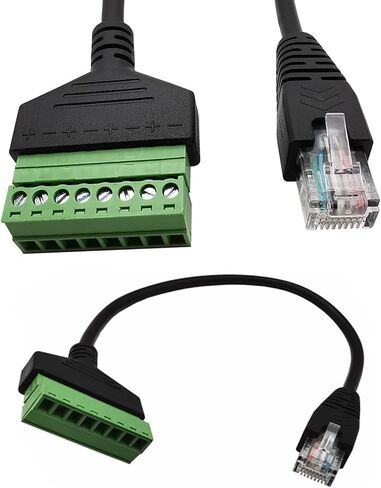 10 قطع RJ45 ذكر إلى 8 دبوس محول طرفي لولبي، 1 قدم RJ45 8p8c إلى 8Pin بولت موصل طرفي لـ Cat 5/5e/6 موسع إيثرنت CCTV محول شبكة DVR الرقمي (ذكر) in Kuwait